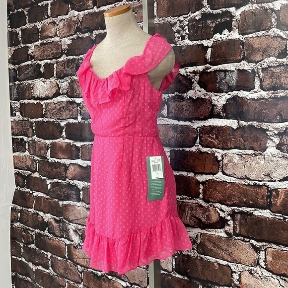 B. Smart Dress NWT Sleeveless Ruffles Knee Length Pink Junior 15 - Picture 7 of 16